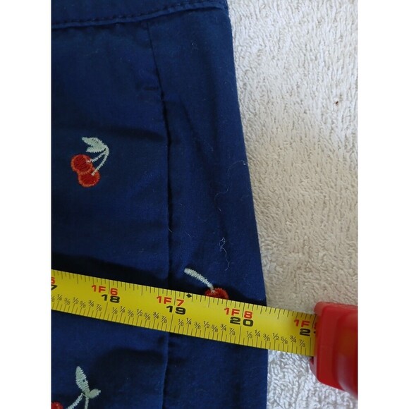 St John's Bay Preppy Shorts 12 Embroidered Cherries Front Pockets Blue & Red - Picture 7 of 13